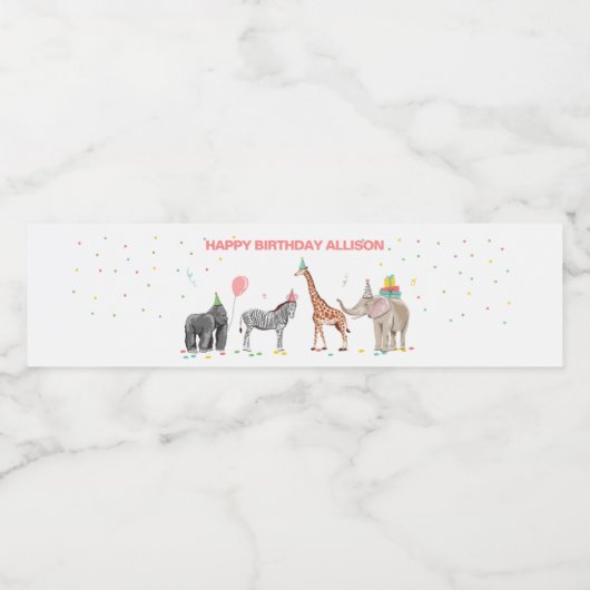 Dagen van de dieren Wilde één waterflesetiket Waterfles Etiket (Enkel label)