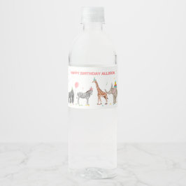 Dagen van de dieren Wilde één waterflesetiket Waterfles Etiket