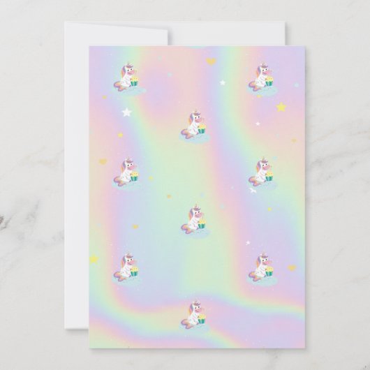 Dagen van de magische Unicorn regenboogholografisc Kaart (Achterkant)