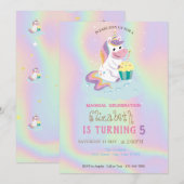 Dagen van de magische Unicorn regenboogholografisc Kaart (Voorkant / Achterkant)