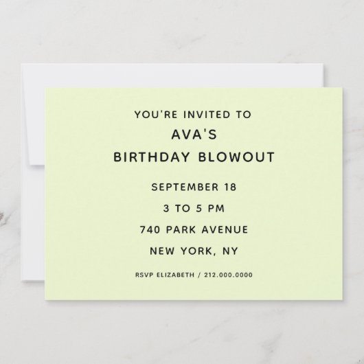 Dagen van de meisjesfeest kaart (Achterkant)