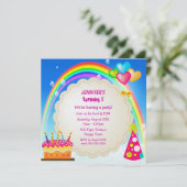 Dagen van de Rainbow & Cake Girl Kaart (Staand voorkant)