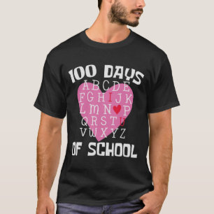 Dagen van de school alfabet 100e dag leraar studen t-shirt