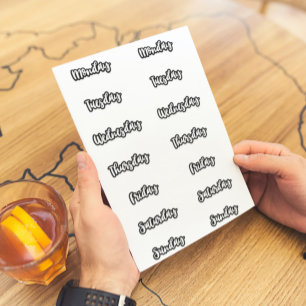 Dagen van de Stickers van het Zwarte Overzicht Wit