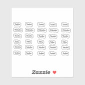 Dagen van de Week Borstel Brief Stickers (Vel)