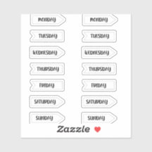 Dagen van de Week Bullet Journal Planner White