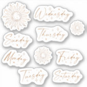 Dagen van de Week Celestial Planner Sticker Sheet (Voorkant)