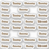 Dagen van de week cursief sticker (Voorkant)
