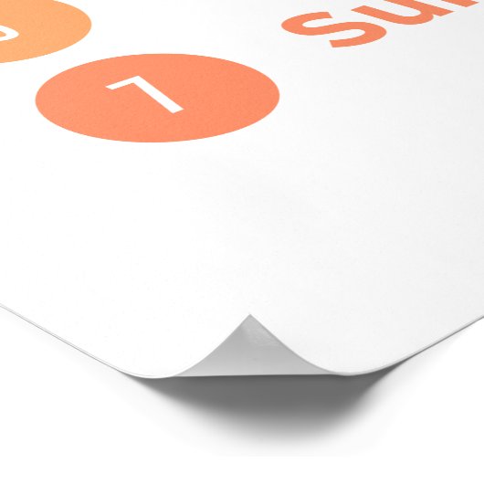 Dagen van de week (eenvoudig) Poster (Hoek)