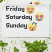 Dagen van de week Emoji Kitchen Dish Towel Theedoek (Gevouwen)