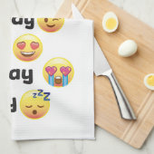Dagen van de week Emoji Kitchen Dish Towel Theedoek (Quarter Fold)