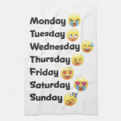 Dagen van de week Emoji Kitchen Dish Towel Theedoek (Verticaal)