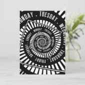 Dagen van de week feestdagenkaart (Staand voorkant)