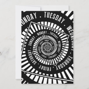 Dagen van de week feestdagenkaart