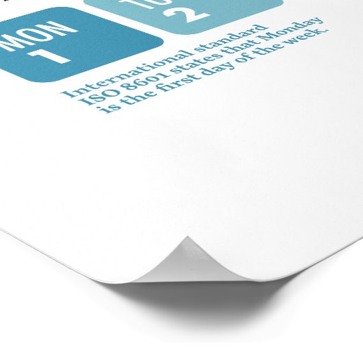 Dagen van de week (gedetailleerd) Poster (Hoek)