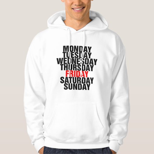 Dagen van de week hoodie (Voorkant)