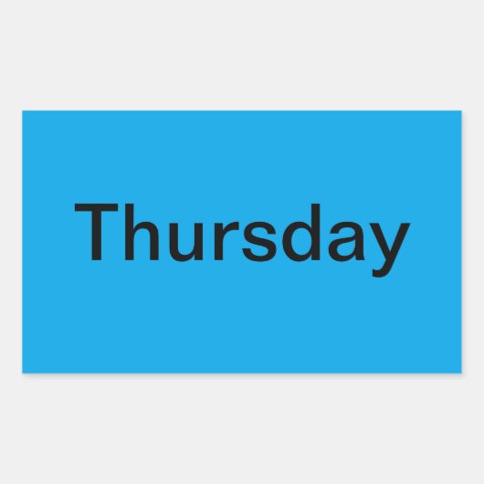 Dagen van de week Kleurgecodeerde kalender Visuele Rechthoekige Sticker (Voorkant)