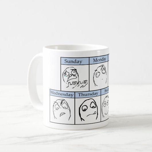 Dagen van de week koffiemok (Voorkant links)