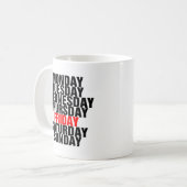 Dagen van de week koffiemok (Voorkant links)