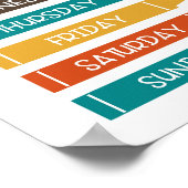 Dagen van de week Kwekerij Wandkunst Poster (Hoek)