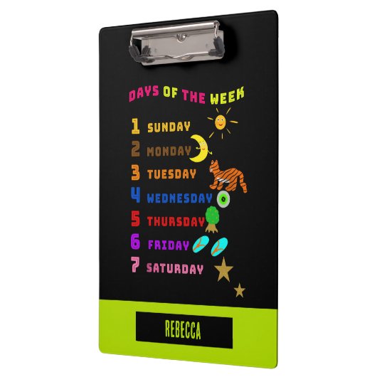 Dagen van de week leren klembord (Links)