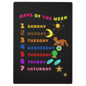 Dagen van de week leren klembord (Achterkant)