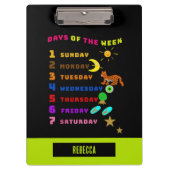 Dagen van de week leren klembord (Voorkant)