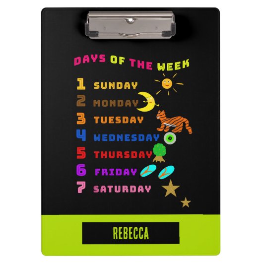 Dagen van de week leren klembord (Voorkant)