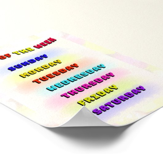 Dagen van de week leren poster (Hoek)