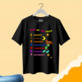 Dagen van de week leren t-shirt