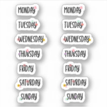 Dagen van de Week Leuk Bloemen Zwart Handschrift