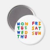 Dagen van de week magneet (Voorkant / Achterkant)
