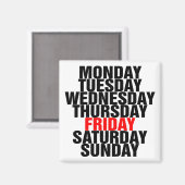 Dagen van de week magneet (Voorkant / Achterkant)