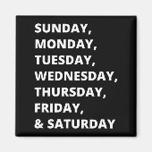 Dagen Van De Week Magneet (Voorkant)