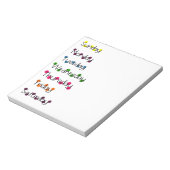 Dagen van de week notitieblok (Linkerzijde)