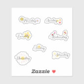 Dagen van de Week Planner Curvy Sticker Flower (Vel)