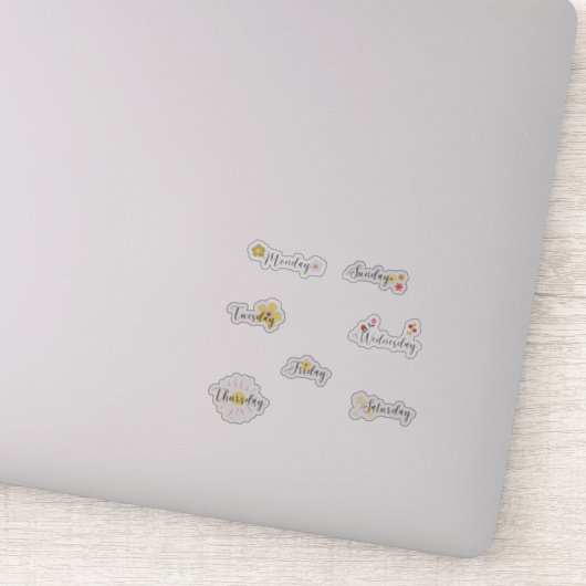 Dagen van de Week Planner Curvy Sticker Flower (Detail)