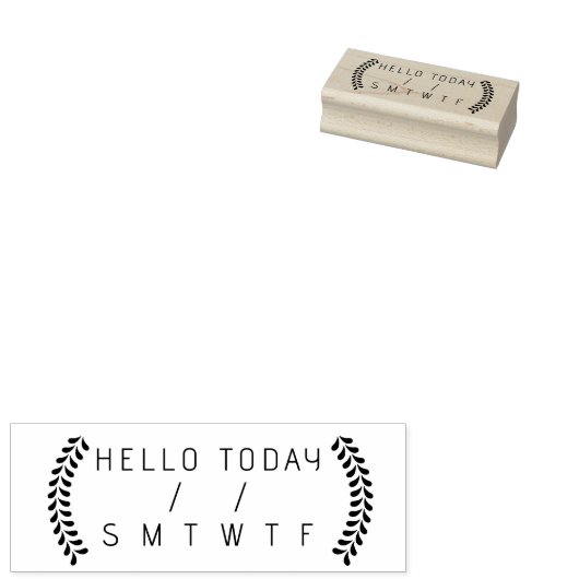 Dagen van de week, Planner Date Hallo journal Rubberstempel (Gestempeld)