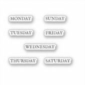 Dagen van de Week Planner Sticker Classic Vintage (Voorkant)