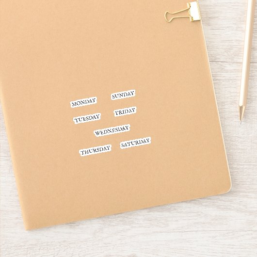Dagen van de Week Planner Sticker Classic Vintage (Notitieboek)