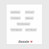 Dagen van de Week Planner Sticker Classic Vintage (Vel)