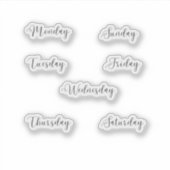 Dagen van de Week Planner Sticker Curvy (Voorkant)