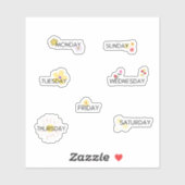 Dagen van de Week Planner Sticker Flower (Vel)