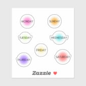 Dagen van de Week Planner Sticker Gradient (Vel)