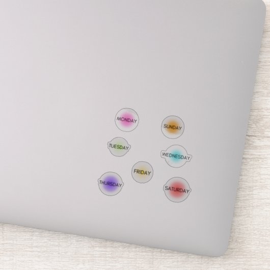 Dagen van de Week Planner Sticker Gradient (Detail)
