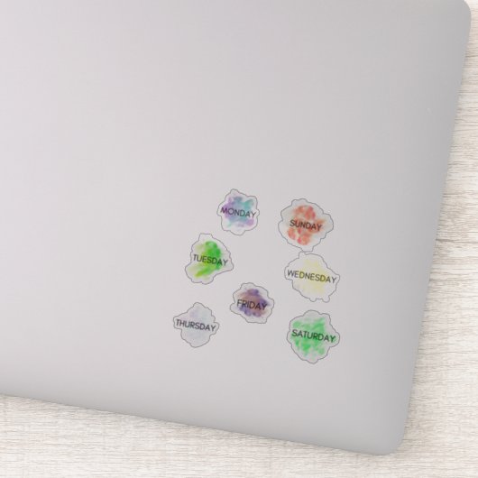 Dagen van de Week Planner Sticker Waterverf (Detail)