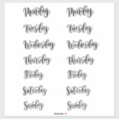 Dagen van de Week Sticker (Vel)