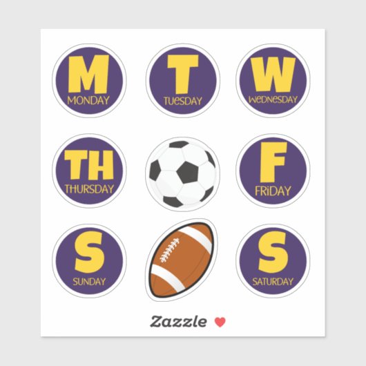 Dagen van de week Sticker verpakking (Vel)