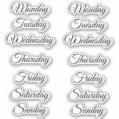 Dagen van de Week Stickers voor Scrapbook & Planne (Voorkant)