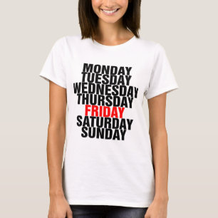 Dagen van de week t-shirt